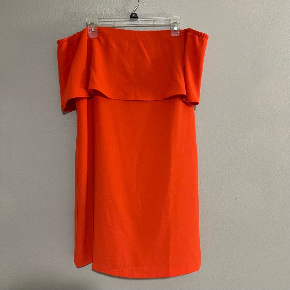 Charles Henry Coral Off Shoulder Dress L